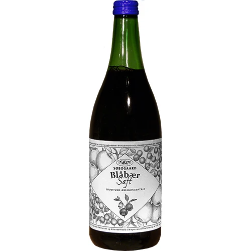 Søbogaard Blåbärssaft Sötad M. Äpple Ekologisk | 73 cl