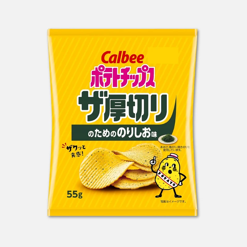 Calbee Thick Cut Potato Chips Seaweed & Salt 55g