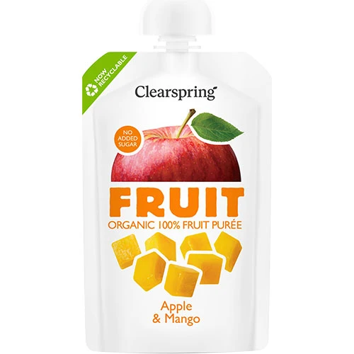 Clearspring Fruktpuré Ekologisk 100 g | Äpple & Mango