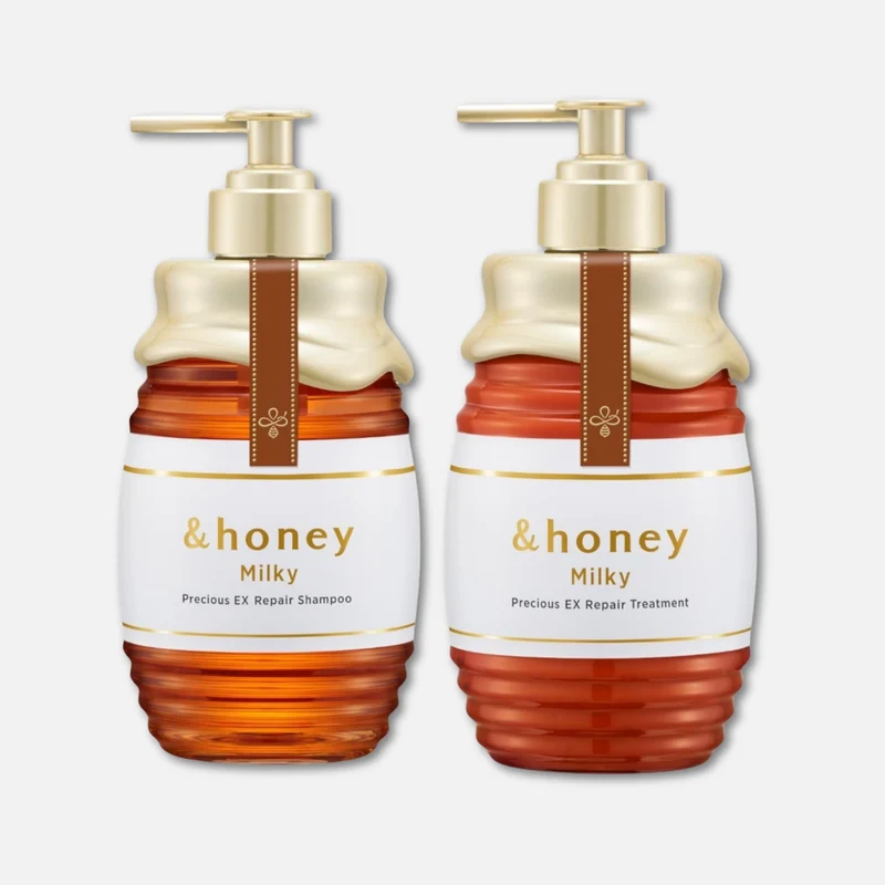 & Honey Milky Precious EX Repair Shampoo 500ml & Treatment 500g Set