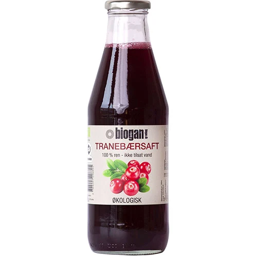 Biogan Tranbärsjuice 100 % Ren Juice Ekologisk | 750 ml
