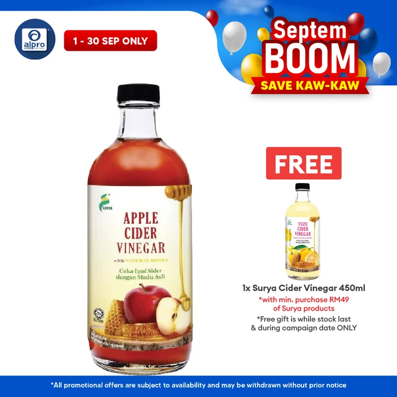 Surya Apple Cider Vinegar With Natural Honey 450ml | Aids in Weight Management