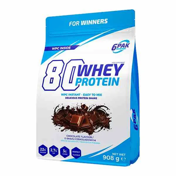 6PAK 80 Whey Protein 908g Schokoladengeschmack