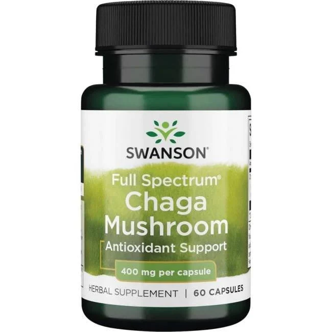 Vollspektrum Chaga-Pilz 60 Kapseln Swanson