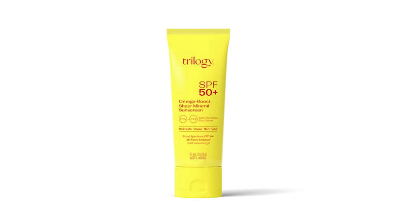 Trilogy SPF50+ Omega-Boost Sheer Mineral Sunscreen 75ml