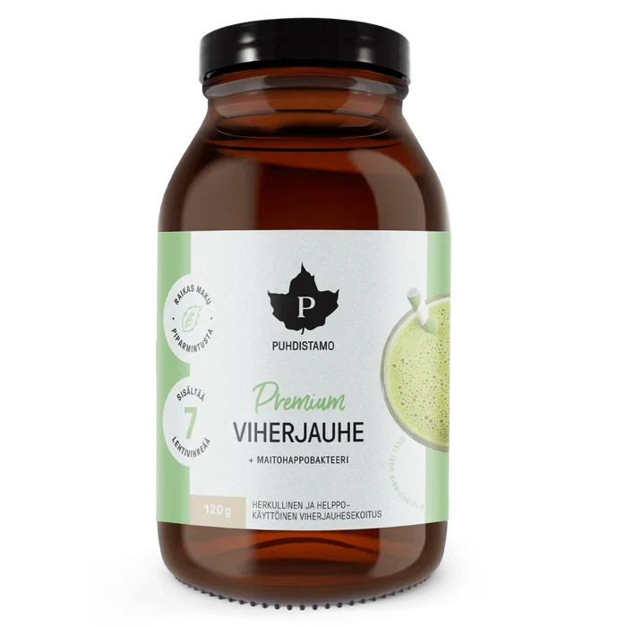 Premium Grönpulverblandning + mjölksyrabakterier 120 g