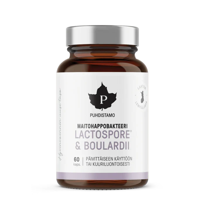 Mjölksyrabakterier – Lactospore + Boulardii 60 kapslar