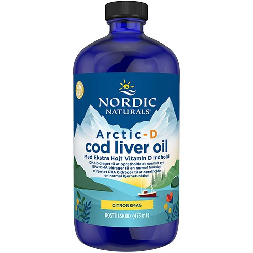 Nordic Naturals Torskeleverolja med Vitamin D (citronsmak) | 473 ml