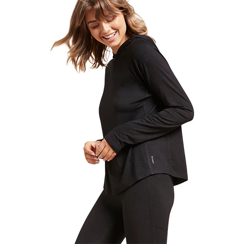 Boody Women´s Long Sleeve Hooded T-shirt Svart | Stl. XS