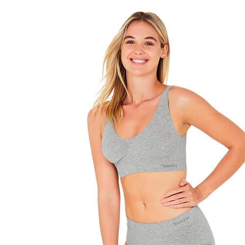 Boody Padded Shaper Crop Bra Ljusgrå | Stl. S