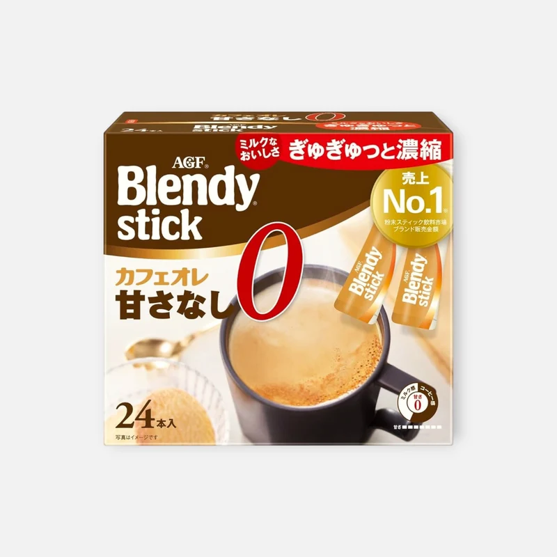 AGF Blendy Zero Sugar Cafe Au Lait (Pack of 24)
