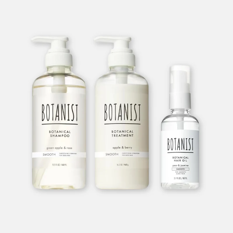 Botanist [Smooth] Shampoo, Treatment & Hair Oil Set (460ml x2 + 80ml)