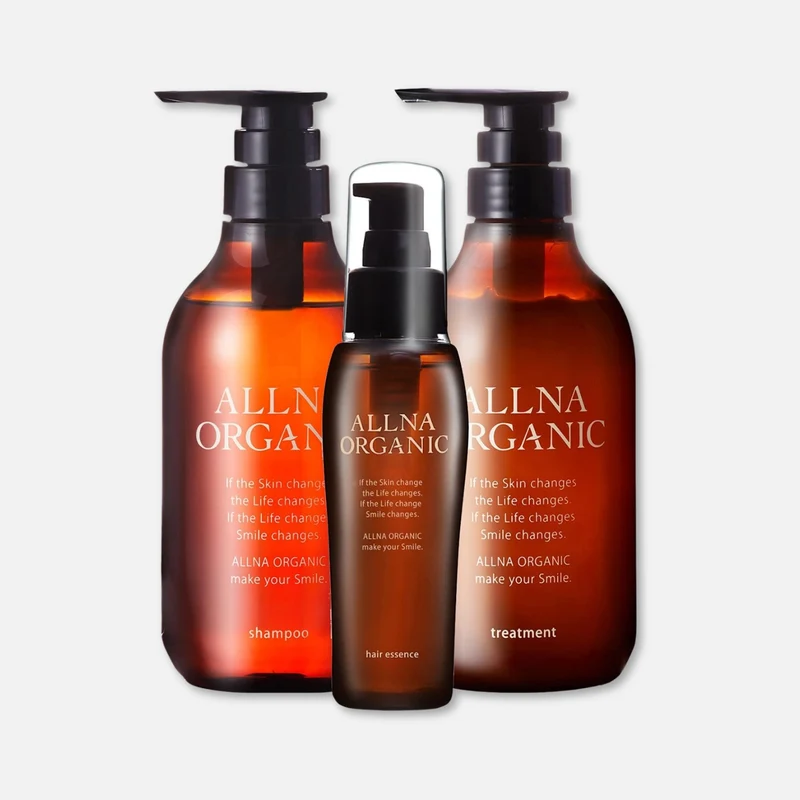 Allna Organic Shampoo, Treatment & Hair Oil Set (500ml x2 + 80ml)