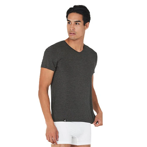 Boody Men´s V-neck T-shirt Dark Marl | Stl. M