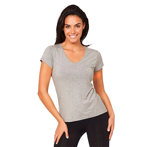 Boody Women´s V-neck T-shirt Ljusgrå | Stl. XL