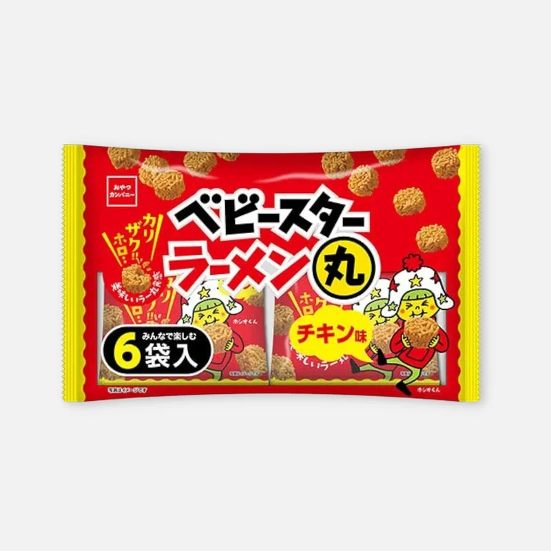 Oyatsu Company Baby Star Ramen Maru Chicken Flavor 132g (6 Packs)