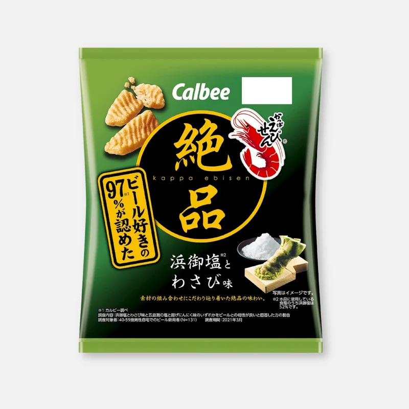 Calbee Kappa Ebisen Premium Salt & Wasabi Shrimp Snack 50g