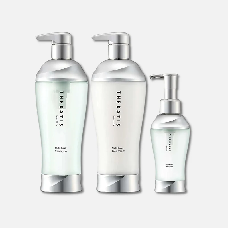 Theratis Night Repair Shampoo, Treatment & Hair Oil Set 435mlx2 + 100ml