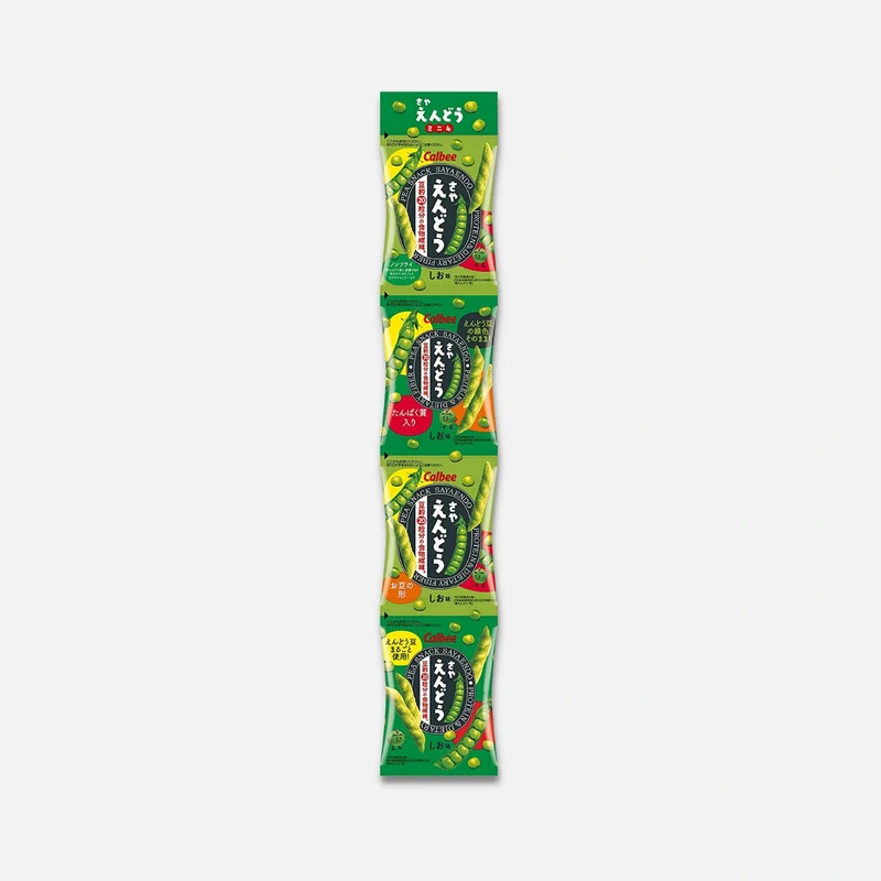 Calbee Mini Saya Endou Mame Salted Peas Snack 12g (Pack of 4)