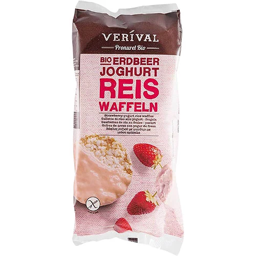 Verival Riskakor med Jordgubb & Yoghurtöverdrag Ekologisk - Glutenfri | 100 g
