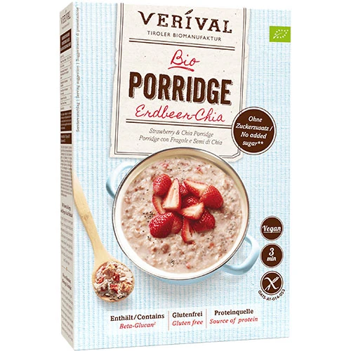 Verival Gröt - Jordgubb-Chia Ekologisk Glutenfri | 350 g