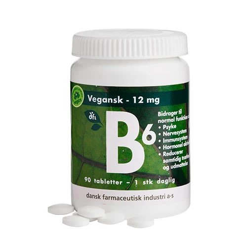 Grønne dfi vitaminer B6 12mg Vegansk | 90 tabletter