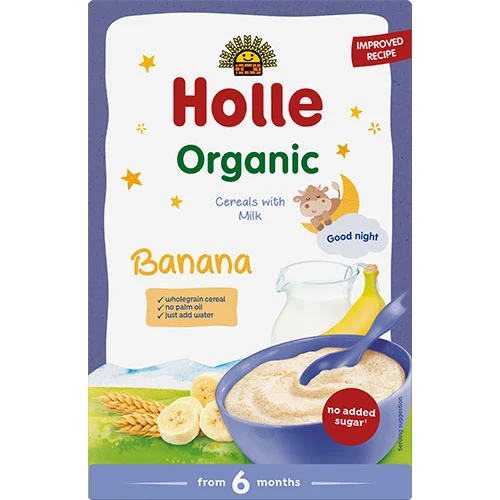 Holle Fullkornsgröt med mjölk och banan Ekologisk | 250 g