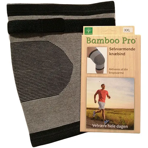 Bamboo Pro Knäskydd m/ kardborreband, självuppvärmande Extra stöd | Str: 2XL