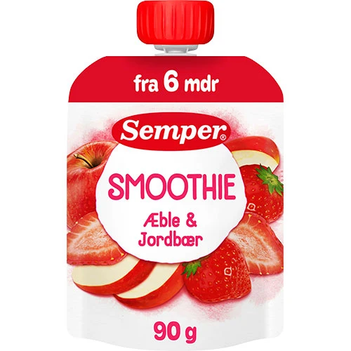 Semper Sommarsmoothie med äpple och jordgubbar från 6 mån. | 90 g