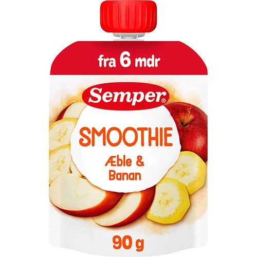 Semper Fruktsmoothie med äpple och banan från 6 mån. | 90 g