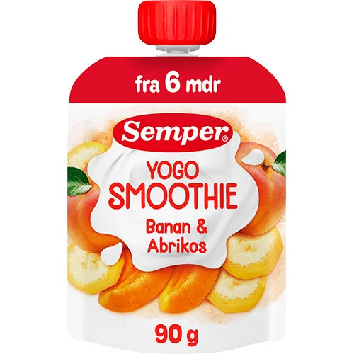 Semper YOGO Smoothie med banan och aprikos från 6 mån. | 90 g