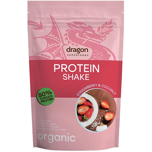 Dragon Superfoods Proteinshake Jordgubb & Kokos Ekologisk | 450 g