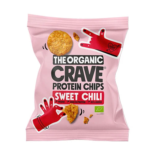 The Organic Crave Veganska proteinchips med sweet chili Ekologisk | 30 g
