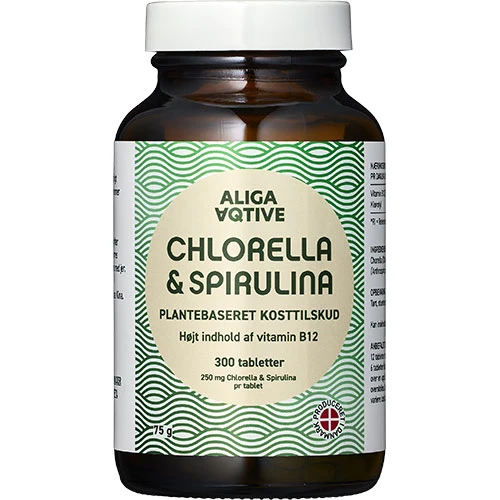 ALIGA AQTIVE Chlorella & Spirulina Tabletter | 300 tabletter