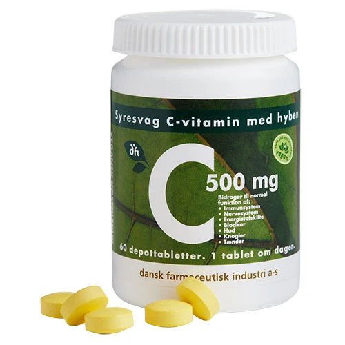 Grønne dfi vitaminer C500 mg syrefattig C-vitamin | 60 tabletter