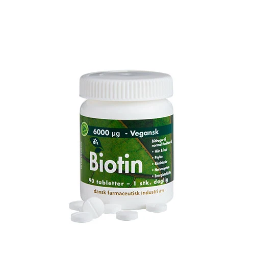 Grønne dfi vitaminer Biotin 6000 Mcg | 90 tabletter