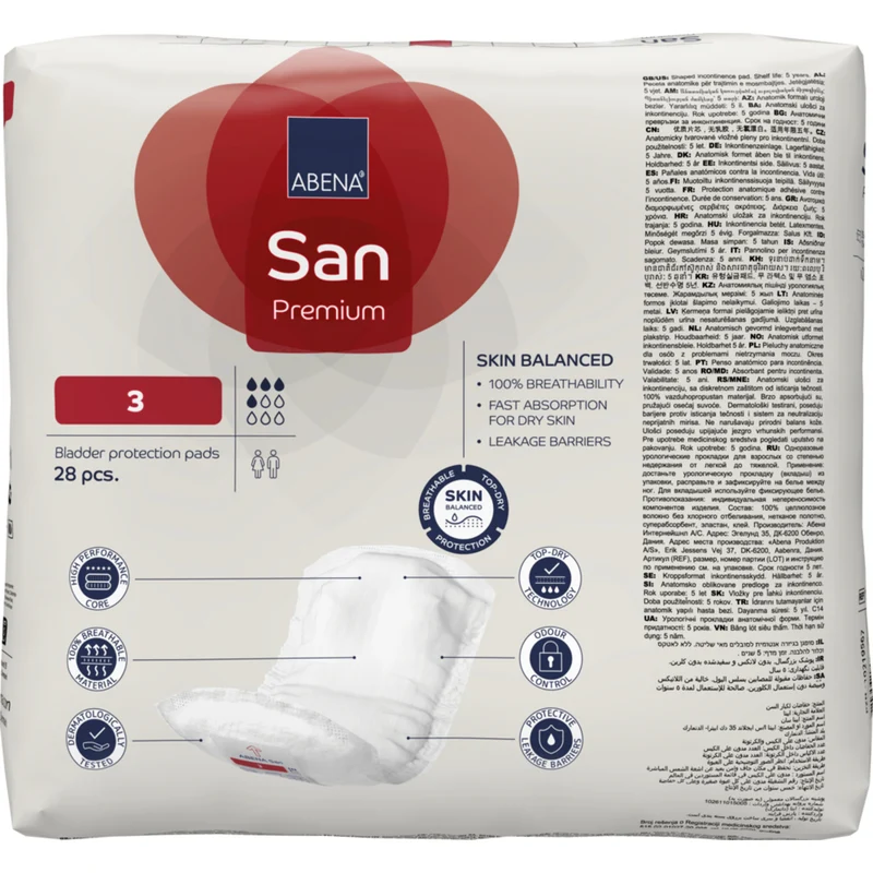 Abena San 3 Kroppsformat Inkontinensskydd med tejp Premium | st