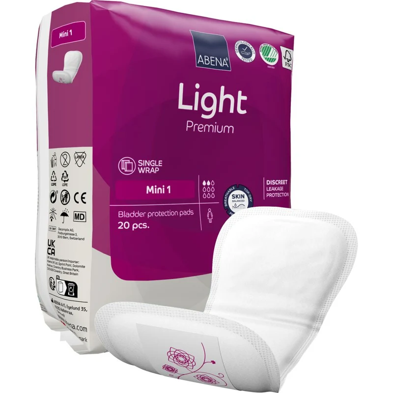 Abena Light Mini 1 Inkontinensskydd | 20 st