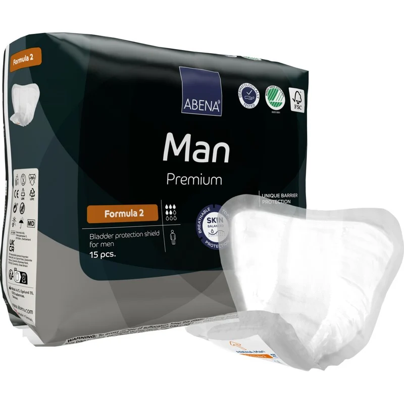 Abena Man Formula 2 för män Inkontinensskydd med tejp | 15 st