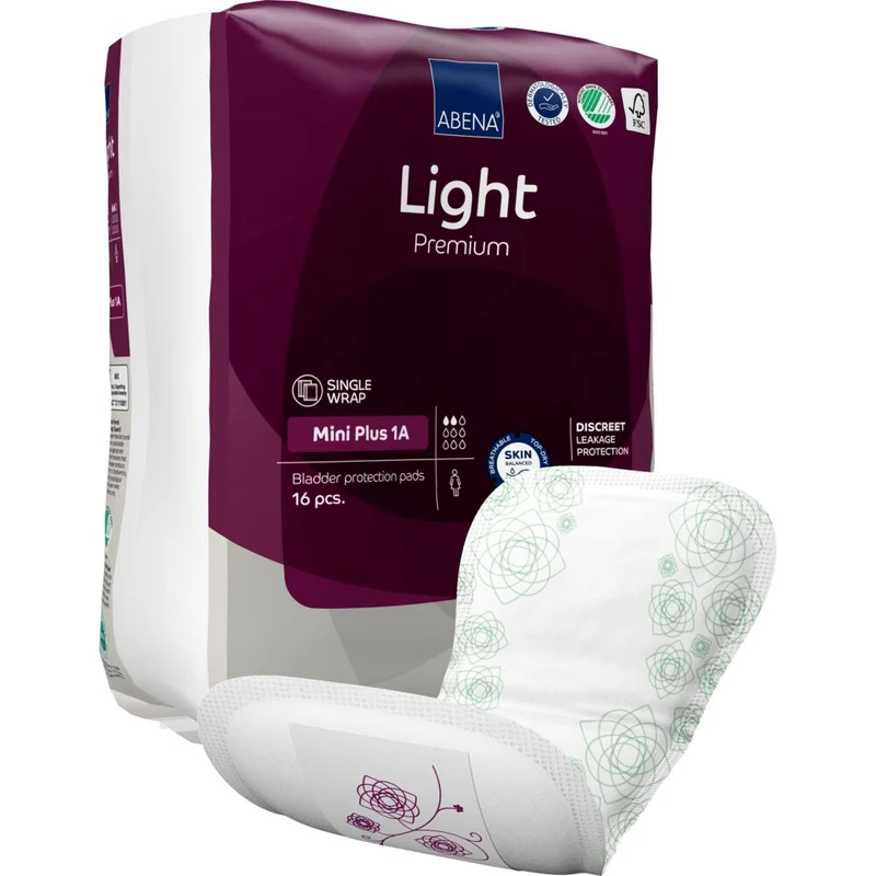 Abena Light Mini Plus 1A Inkontinensskydd | 16 st