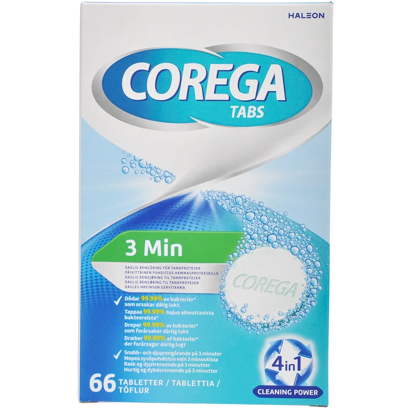 Corega 3 Minutes Protesrengöring | 66 tabletter