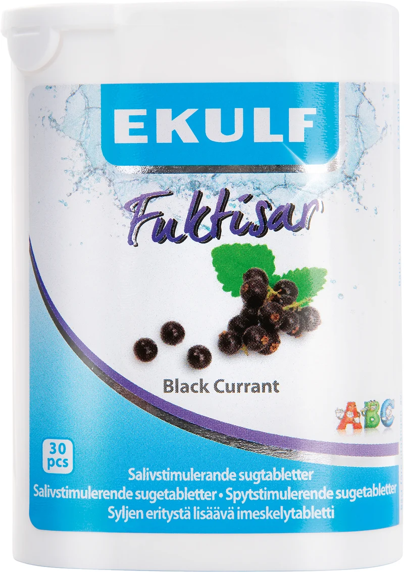 Ekulf Fuktisar Sugtabletter Svarta vinbär | 30 tabletter