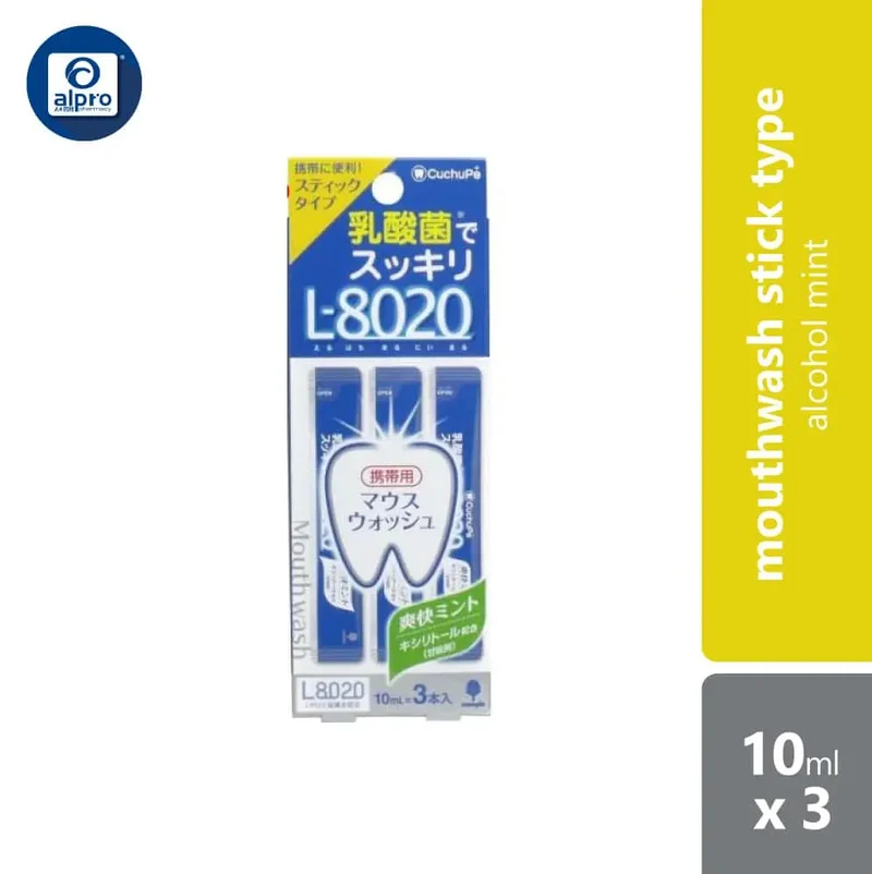 Cuchupe L8020 Mouthwash Stick Type | Alcohol Mint 10ml x 3