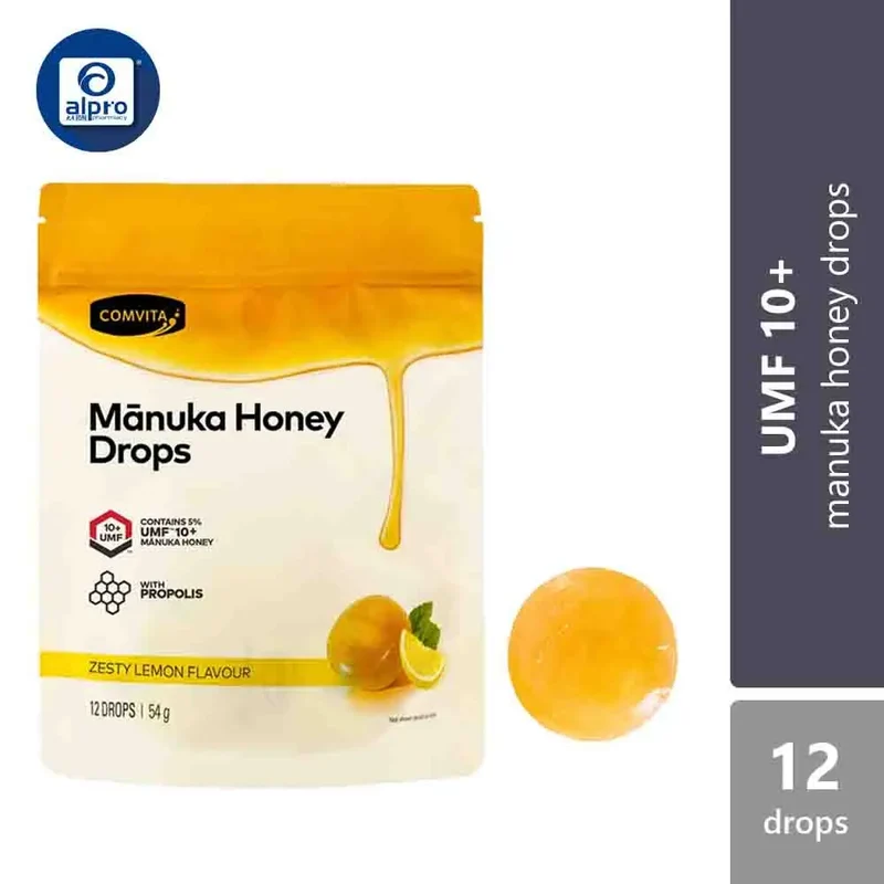 Comvita Manuka Honey Drops - Lemon & Honey 12s