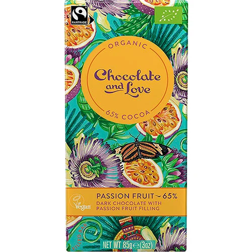 Choklad med fyllning av Passionsfrukt Ekologisk från
