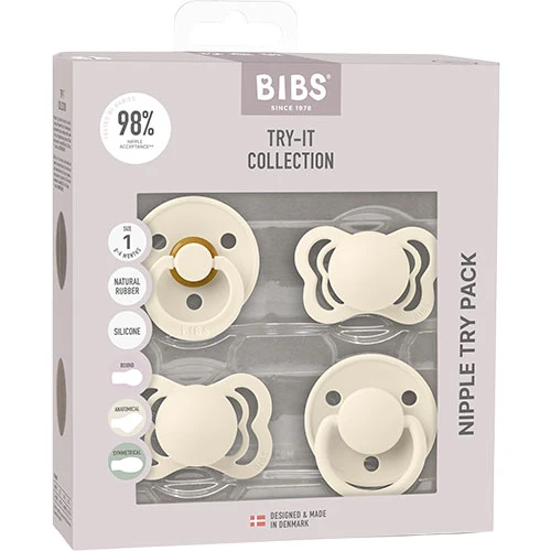 BIBS Try-It kollektion 0-6mån (Ivory) 4 st