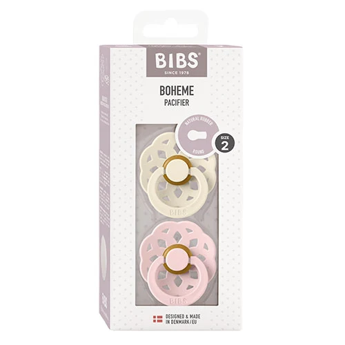 BIBS Boheme Latex 6mån+ (Ivory/Blossom) 2 st