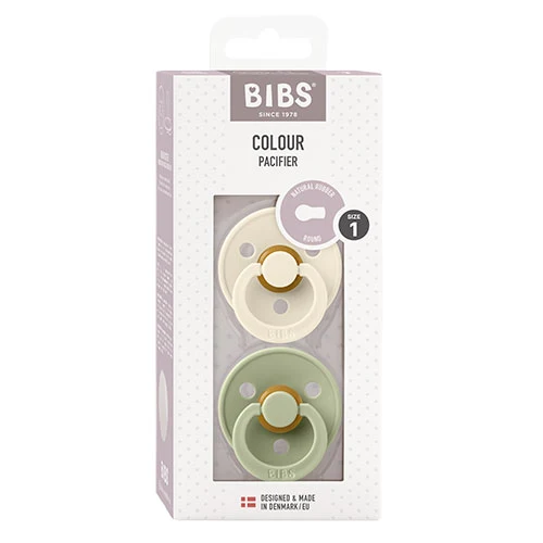 BIBS Colour Latex 0-6mån (Ivory/Sage) 2 st