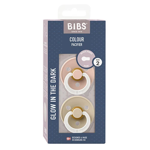 BIBS Colour Latex 6mån+ (Blush GLOW/Vanilla GLOW) 2 st