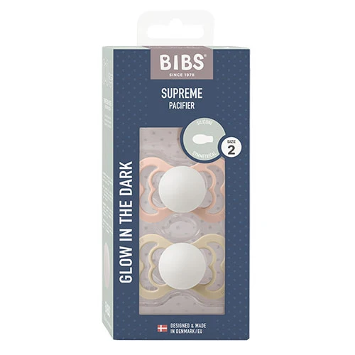 BIBS Supreme Silicone 6mån+ (Blush GLOW/Vanilla GLOW) 2 st